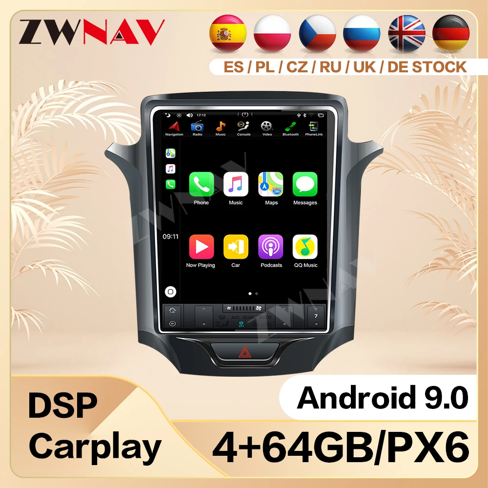 

Автомобильный радиоприемник RK PX6, Bluetooth, Android 9, для Chevrolet Cruze 2015-2020, экран Тесла, GPS-навигация, Авторадио, мультимедийный плеер