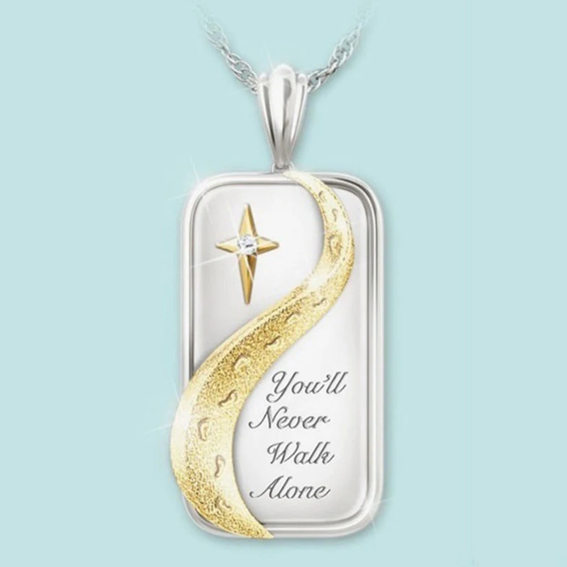 Роскошное двухцветное ожерелье с подвеской в виде Золотой Луны и звезды женское