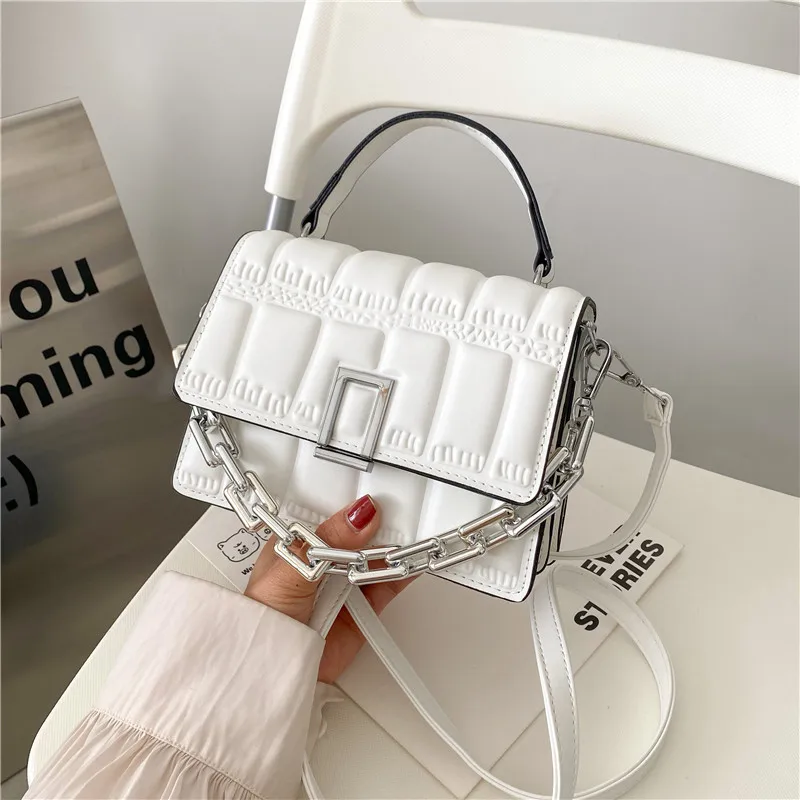 

Fashion Exquisite Shopping Bag Retro Casual Women Totes Shoulder Bags Female Leather Solid Color Chain Handbag for Women 2021