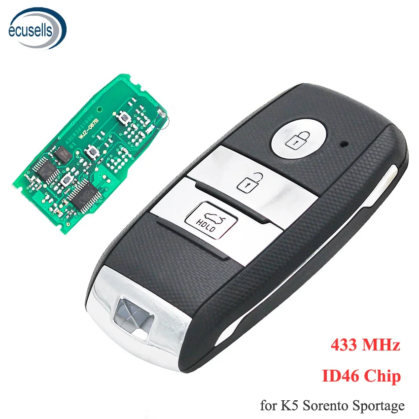 3 кнопочный умный пульт дистанционного управления брелок 433 МГц с чипом 46 для Kia K5