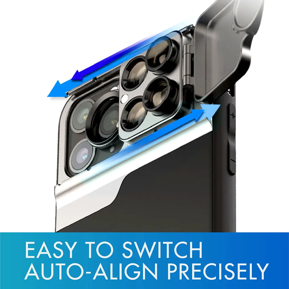 Функциональный чехол для телефона с объективом 5 в 1 iPhone 11/ 11Pro/ 11Pro Max 10/20X Macro 180