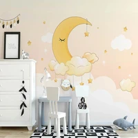 custom 3d mural wallpaper for children starry sky moon cartoon clouds background for kids room bedroom wall paper home decor