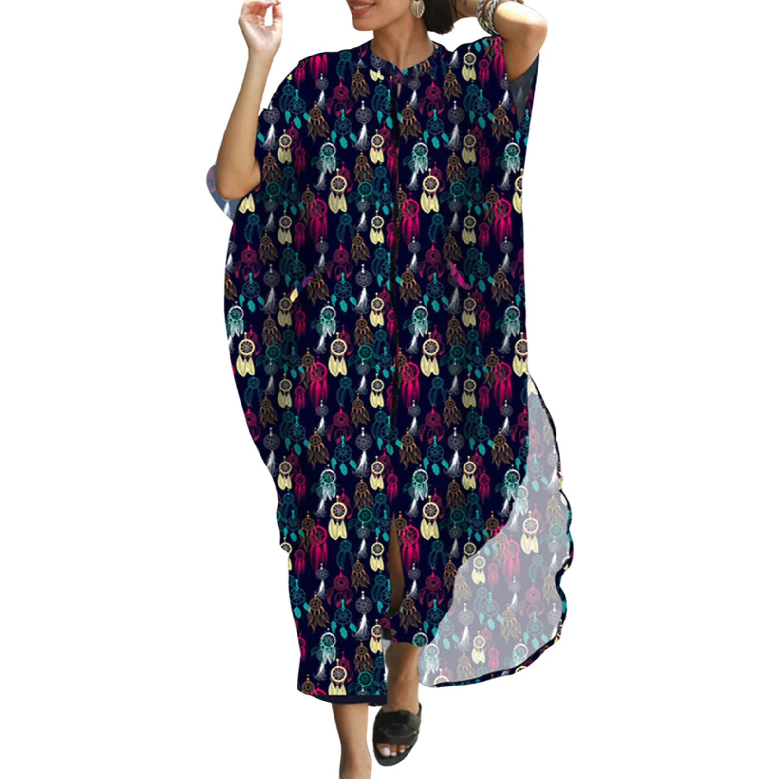 Женская Длинная накидка на купальник привлекательное Платье макси с пуговицами V