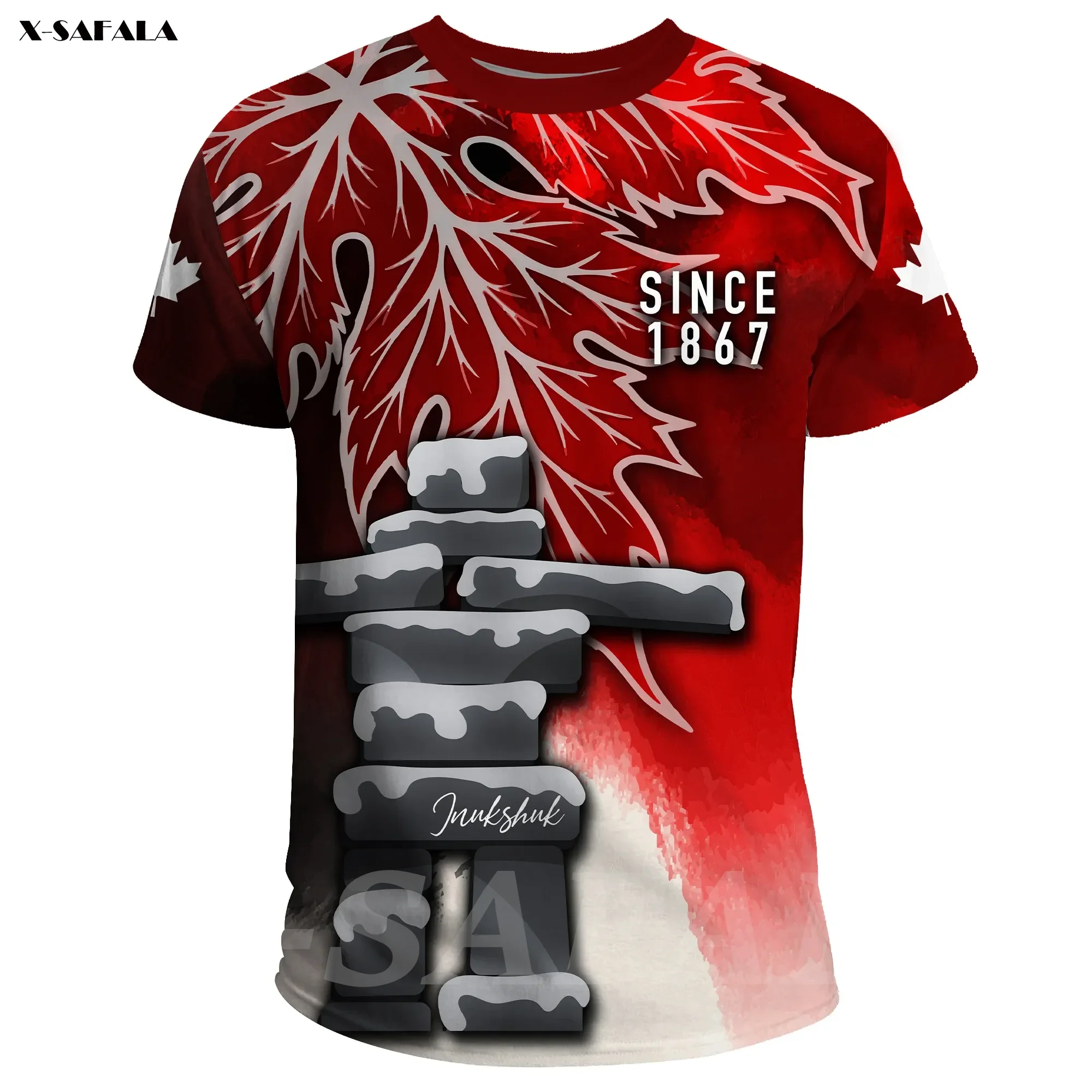 Canada Haida True North Maple Leaf 1867 3D High Quality T-shirt 3 Printed Round Neck  Men Unisex Harajuku Casual Top Drop Ship images - 6