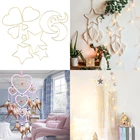 4 шт.компл. Звезды Луна Любовь Сердце металлические поделки кольца Ловец снов кольца для ловцов снов венок макраме проект DIY аксессуары