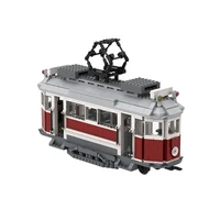 moc new energy electric car building blocks kit town tram bricks idea assemble electric vehicle toys for children birthday gifts