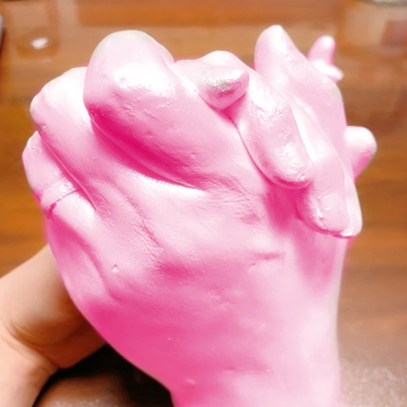 3D Handmade Hand Mold Casting Clone Powder DIY Couples Hand Holding Statue Kit