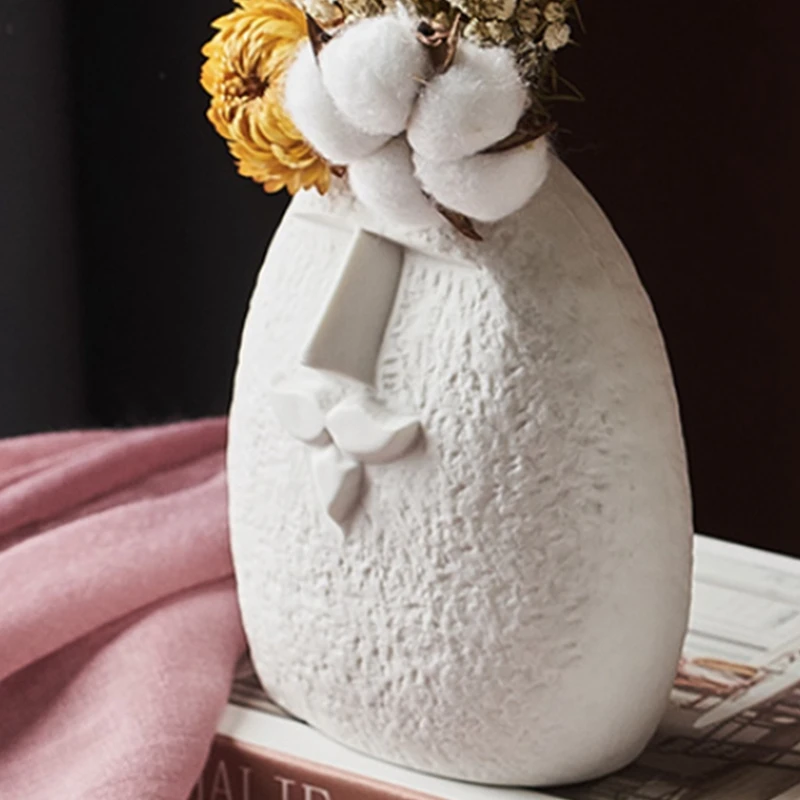 Creativity Ceramic Dried Flower Vase Nordic Home Decoration Accessories Face Funny Vases Living Room Decor Abstract Gift | Дом и сад