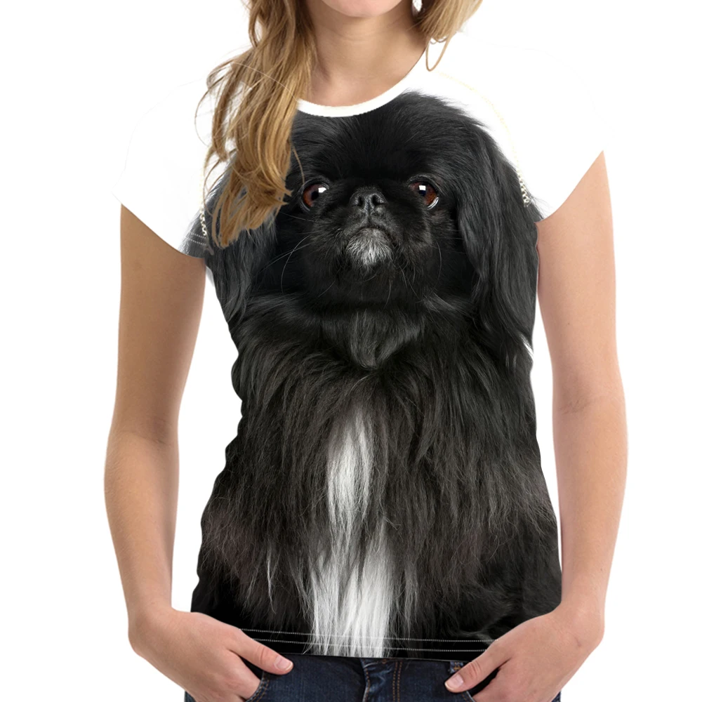 MOZOEYU Kawaii Pekingese Dog/с принтом на тему собак женские летние короткие футболки Harajuku