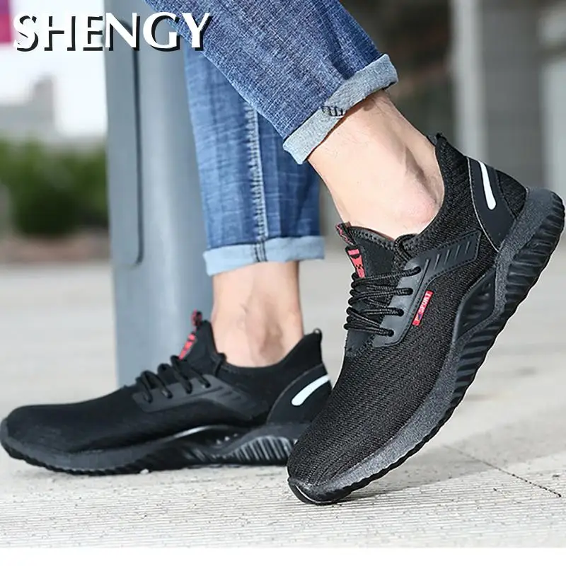 Мужская повседневная обувь мужские безопасные рабочие ботинки 2020 со стальным