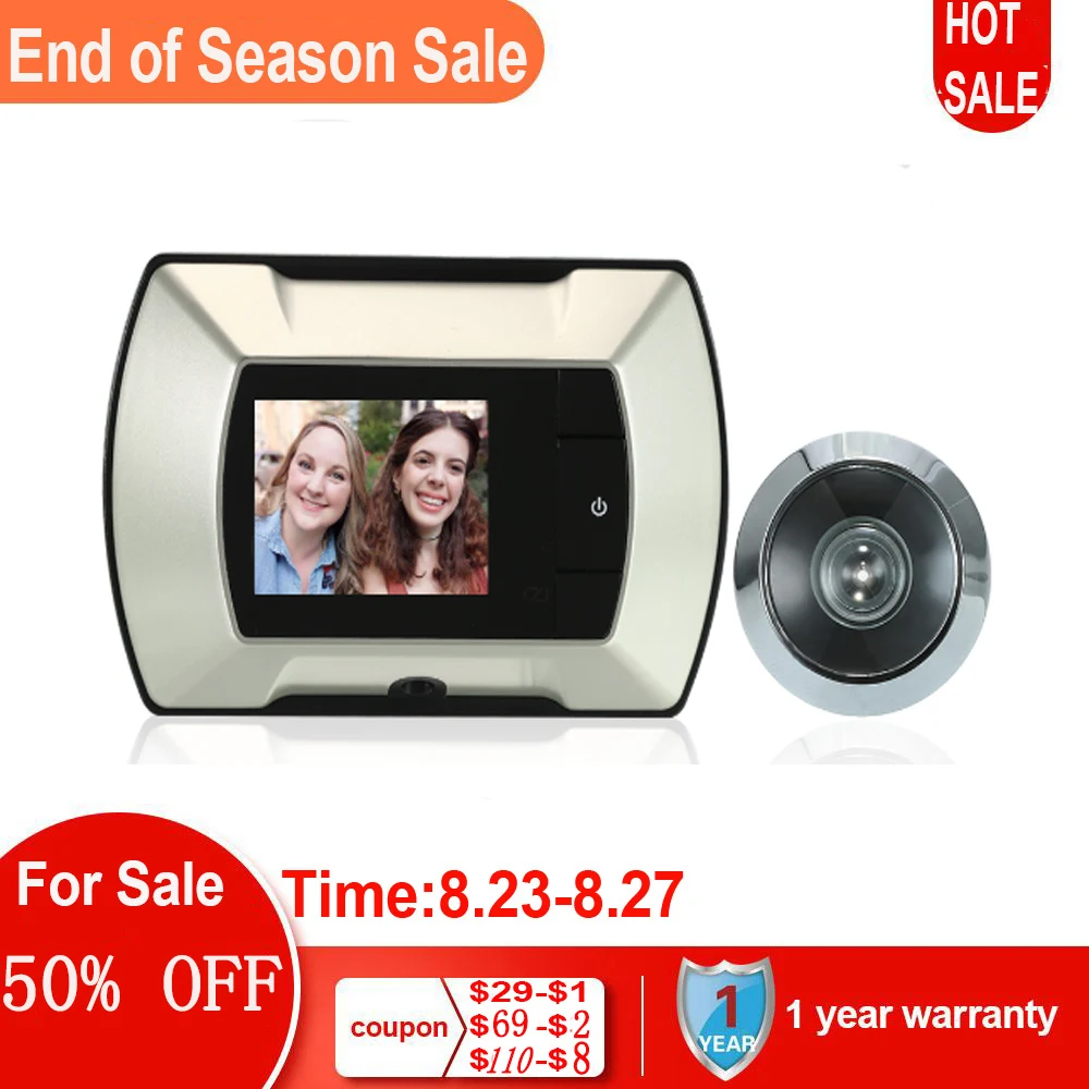 Цифровой глазок для входной двери с ЖК-экраном TFT 2 4 дюйма широкоугольный дверной