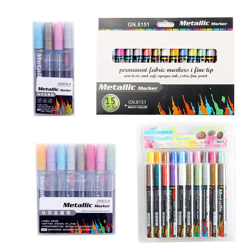 Маркеры для рисования акриловыми красками 4/8/15/20 цветов альбома стеклянная