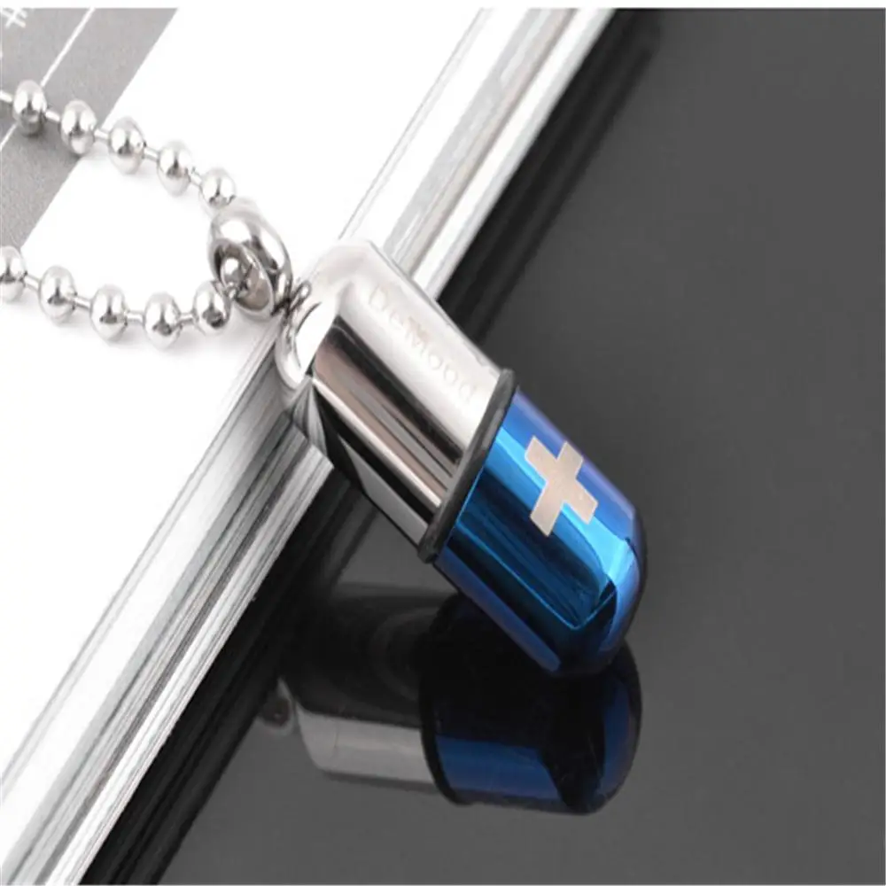 Новые модные крутые мужские открытые панковские капсульные ожерелья флакон для