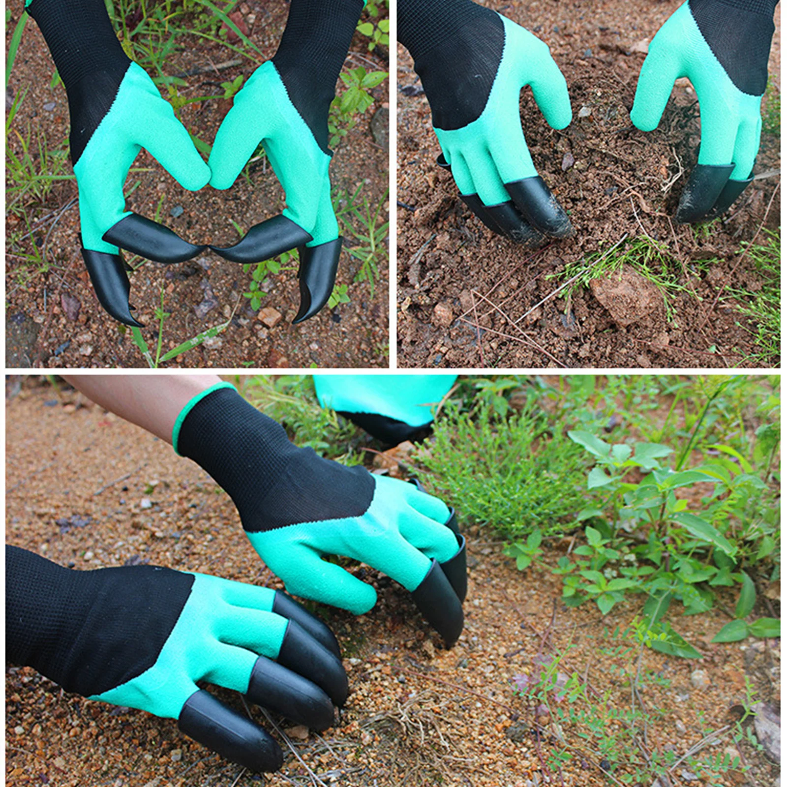

Garden Gloves with Fingertips Claws Garden Rubber Working Glove Gardening Digging Planting Weeding Seed Waterproof Glove Outdoor