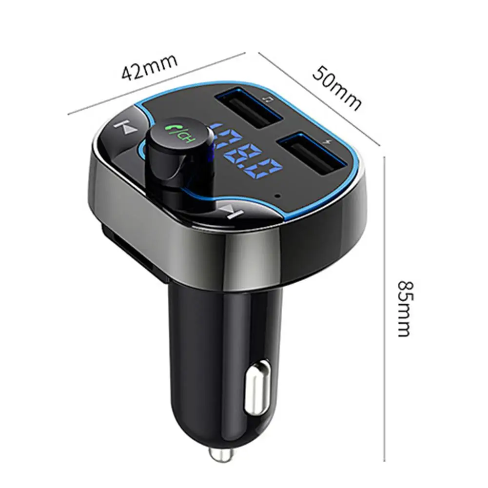 

Hot Sale Car FM Transmitter Wear-resistant T24 3.1A Charging 2 USB Handsfree Car Charger Bluetooth 4.2 FM Transmitter