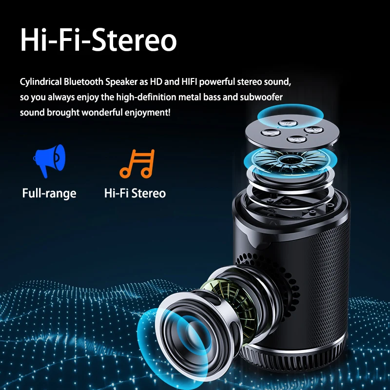 Компактная Беспроводная Bluetooth-Колонка TWS портативная FM-радио TF AUX USB колонка s