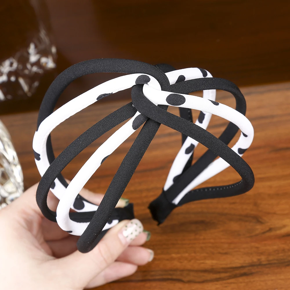 Женская повязка на голову Levao в горошек с узлом аксессуар для волос| |