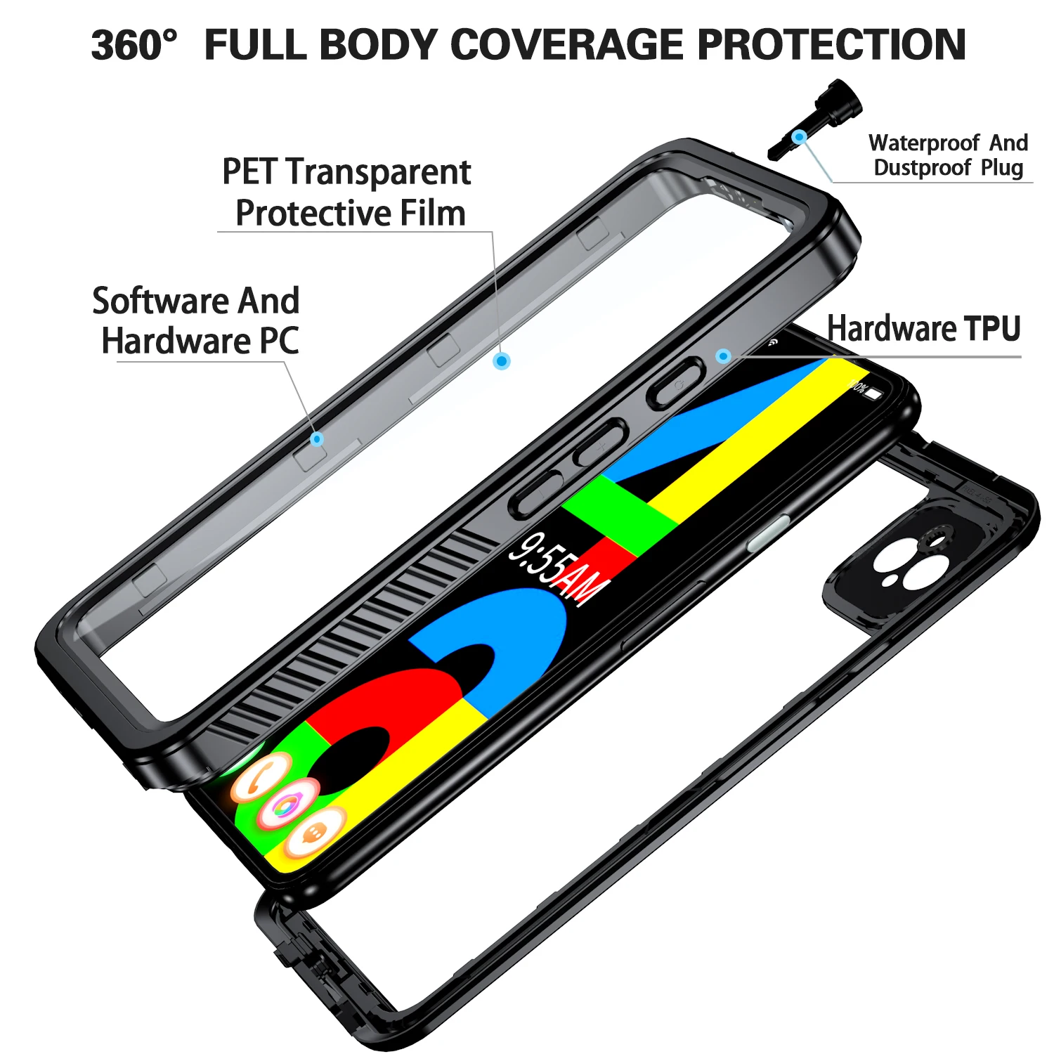 ip68 waterproof case stand for google pixel 4a 5g dustproof diving phone cover case coque buoyancy bracelet free global shipping