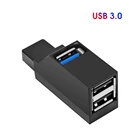 Kebidu мини 3-портовый USB 3,0 hub высокоскоростной передачи данных PLC сплиттер адаптер для MacBook Pro портативных ПК многопортовое usb-хаб