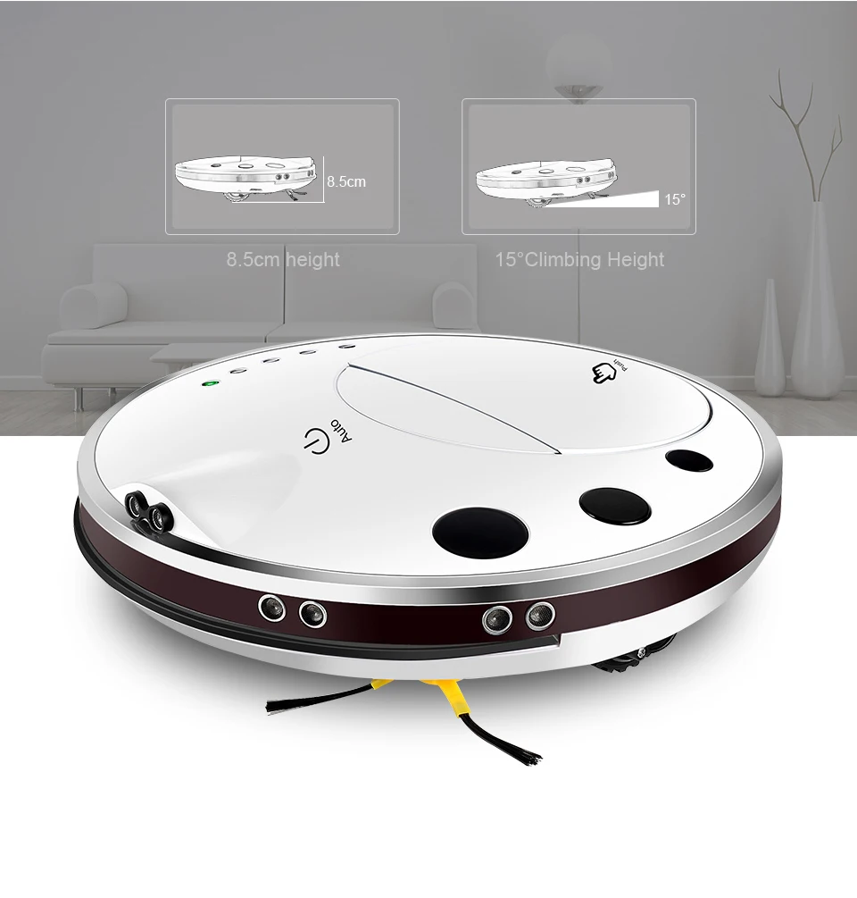 Vacuum Cleaner Robot Sweep &amp Wet Mop Automatic Recharge for Pet hair Hard Floor Powerful Suction Ultra Thin home mop wifi | Бытовая