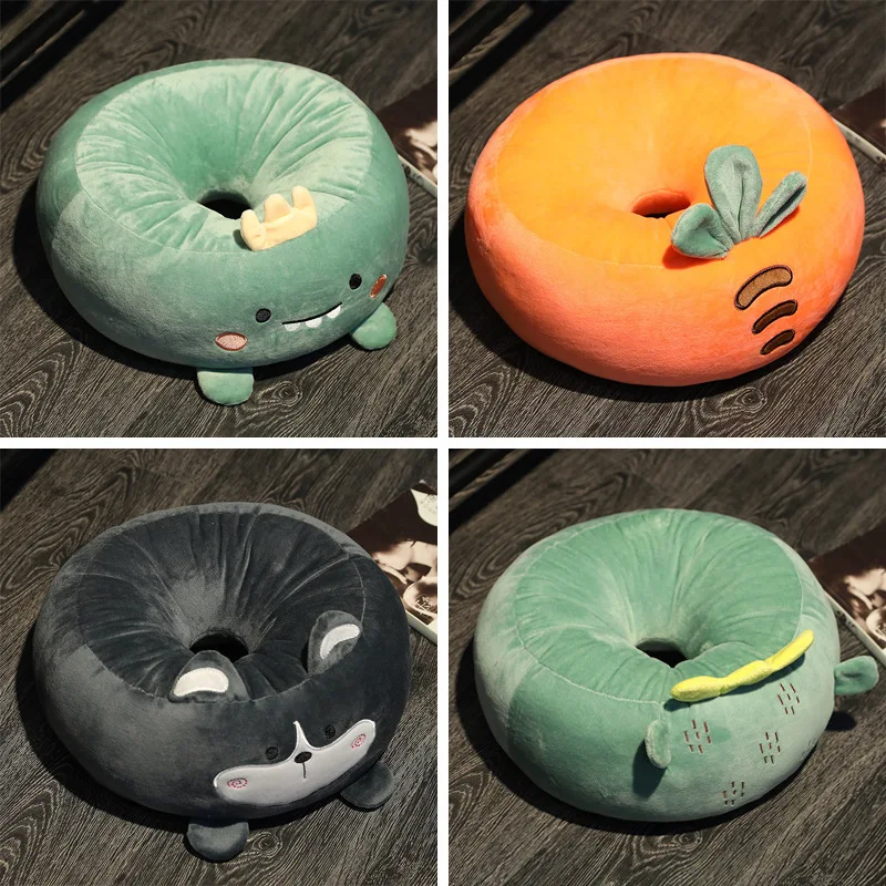 

Donut Shaped Plush Cushion Pillow Car Office Seat Cushion Massage Chair Cushion Seat Pad with Cartoon Animal for Kids Grown-ups