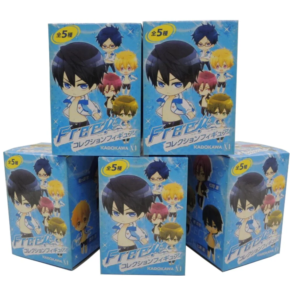 5 шт./лот 6 см японское аниме бесплатно! Экшн-фигурка из ПВХ Iwatobi плавающий клуб Рин