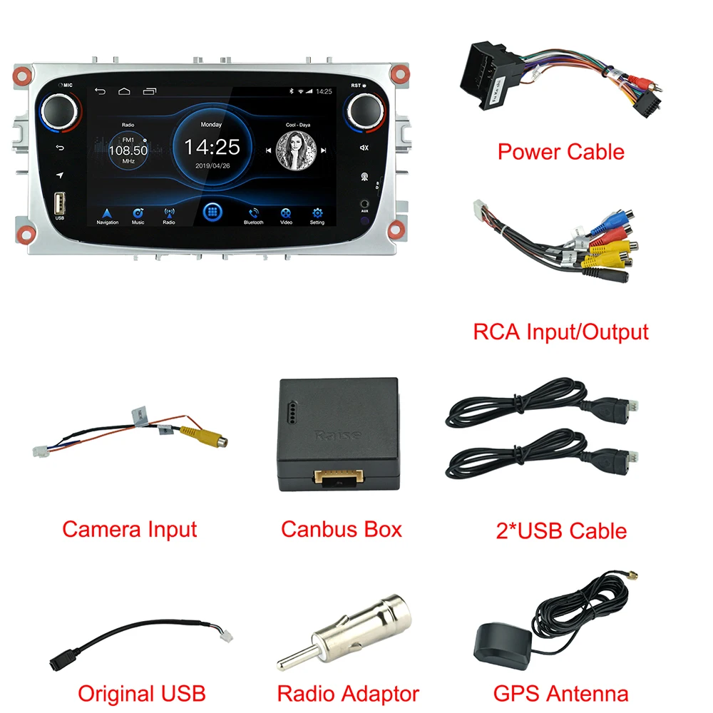 Автомагнитола с восьмиядерным процессором 2 ГБ + 32 Android 8 1 для Ford Focus Mondeo Galaxy S max