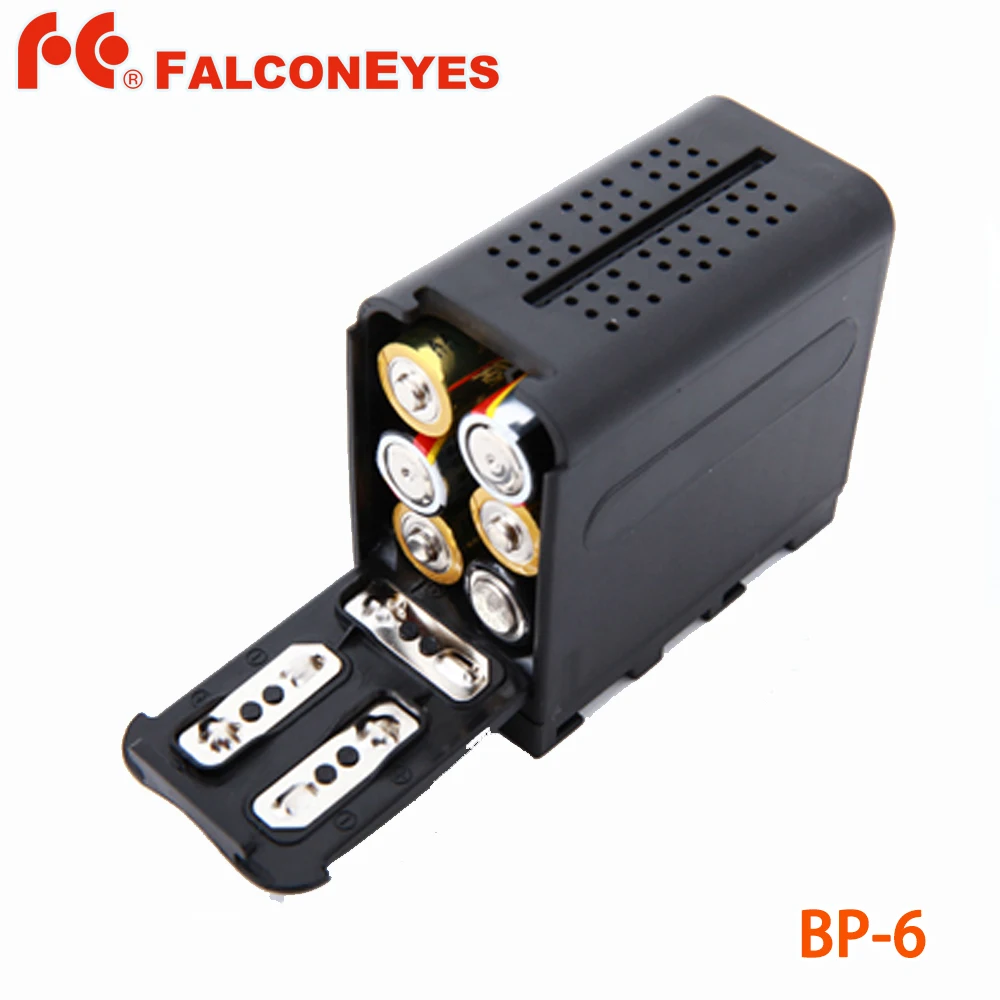 

FALCON OCCHI 6 pcs AA Cassa di Batteria di Potere del Pacchetto come NP-F970 per LED LUCE VIDEO Pannelli o Monitor YN300 II,