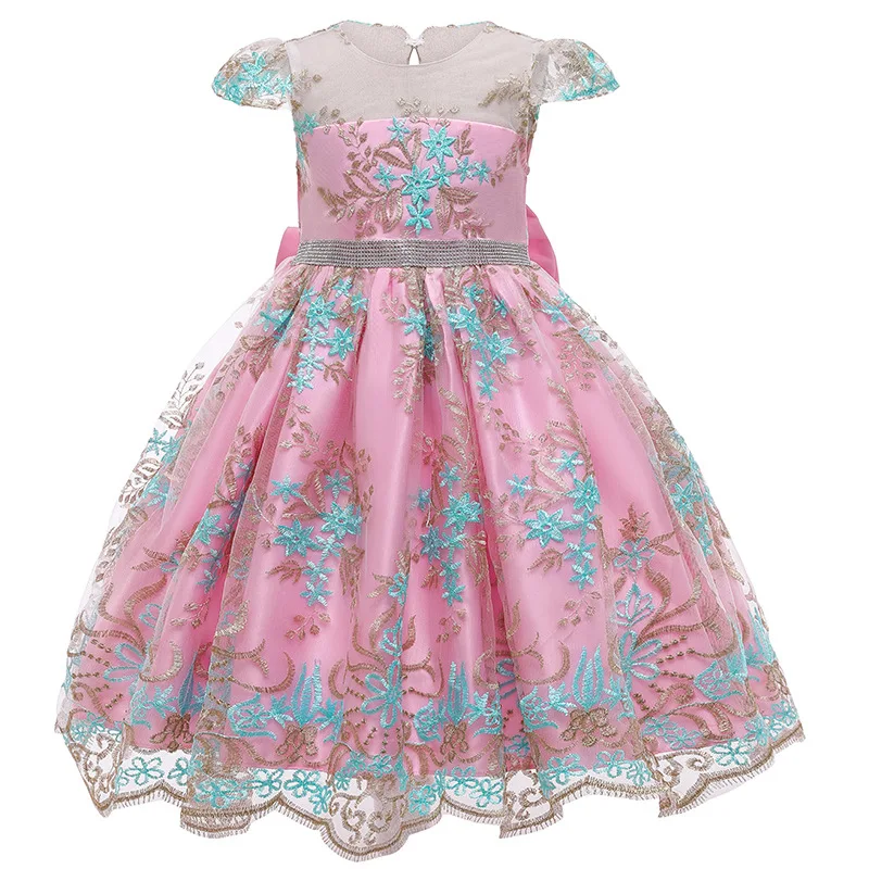 

Baby Girls Dress Summer Girls Clothes Princess Dresses For Girls Embroidery Wedding Party Dress vestidos Children Clothing 8-10Y