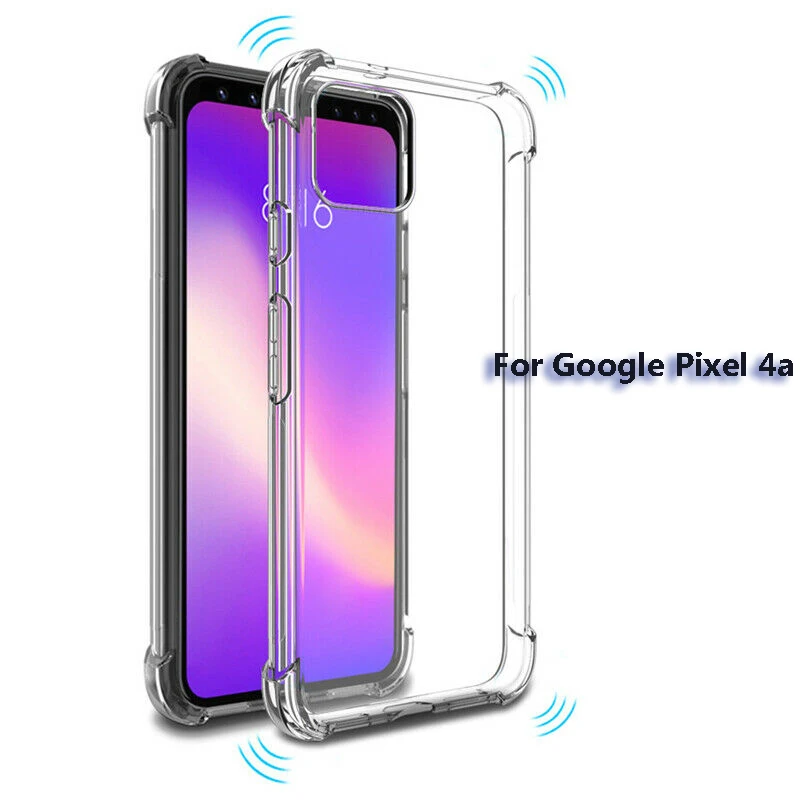 

For Google Pixel 4A Clear Silicone TPU Shockproof Crystal Case Cover Protector Back Cases