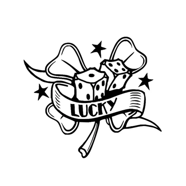 

14.7*13CM Lucky Dice Decor Car Sticker Personalized High Quality Vinyl Motorcycle