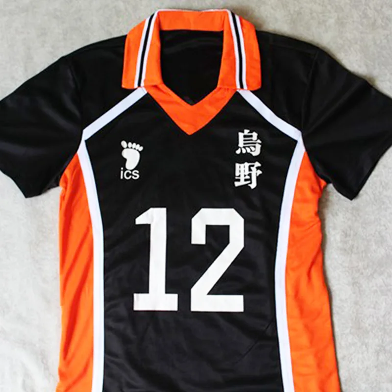 Футболка и шорты с рисунком Аниме Haikyuu Cosplay Костюм Karasuno для старшей школы