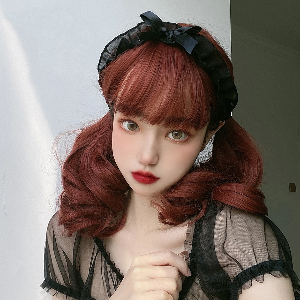 Женские синтетические парики AILIADE короткие красные с натуральными вьющимися