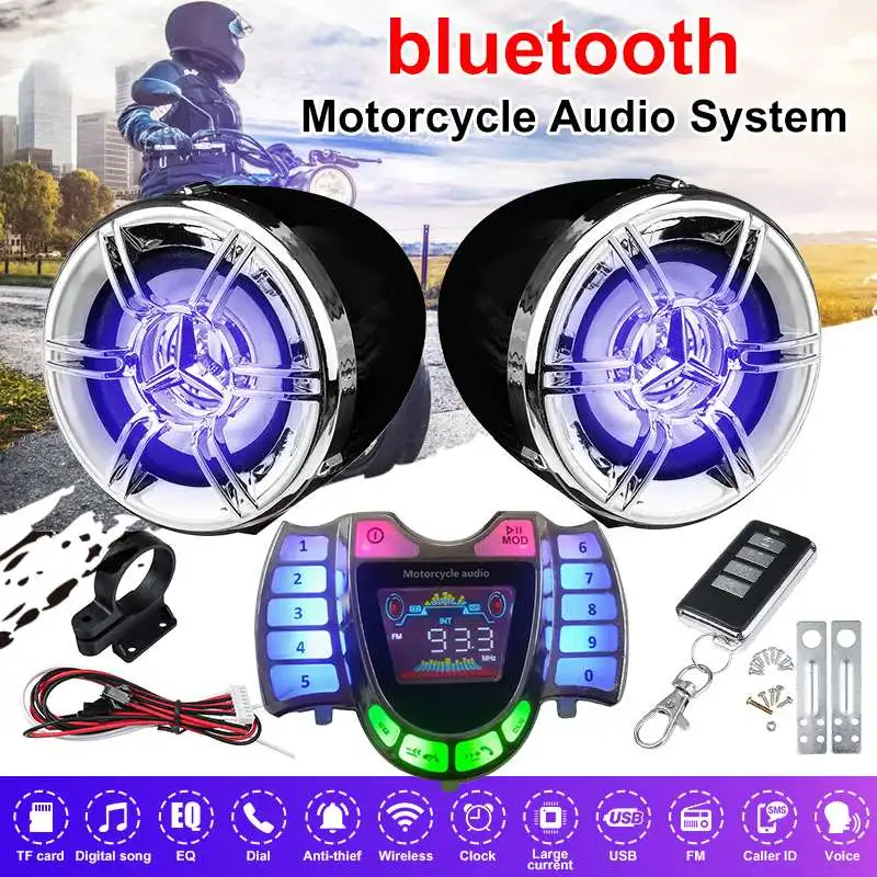 Bluetooth студийная звуковая система для мотоцикла стерео колонка FM радио MP3