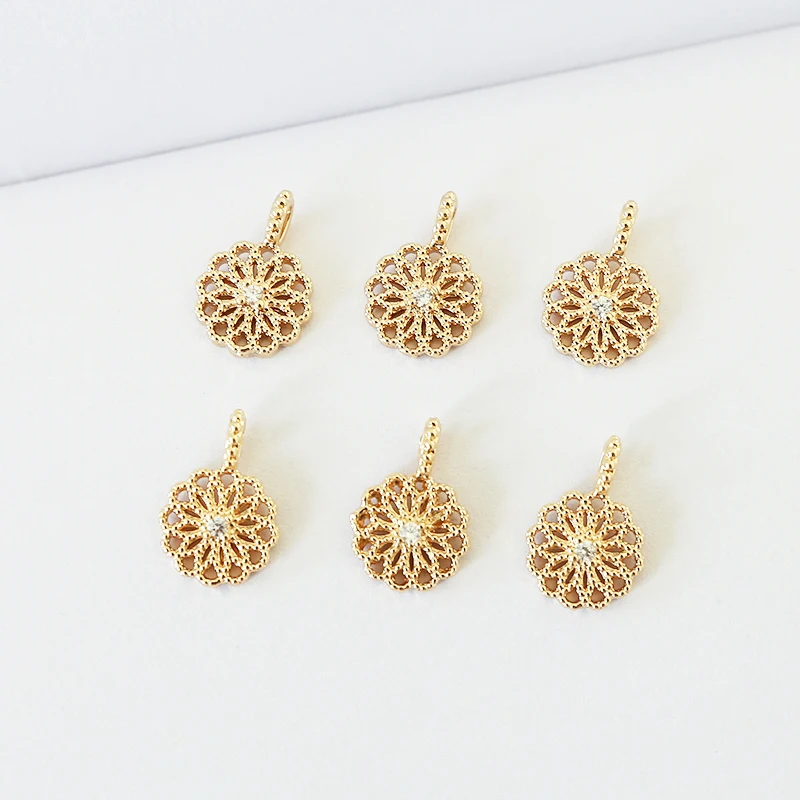 

Геометрический рисунок в форме цветка, простой инкрустированные циркон темперамент кулон diy ювелирные изделия ручной работы серьги аксесс...