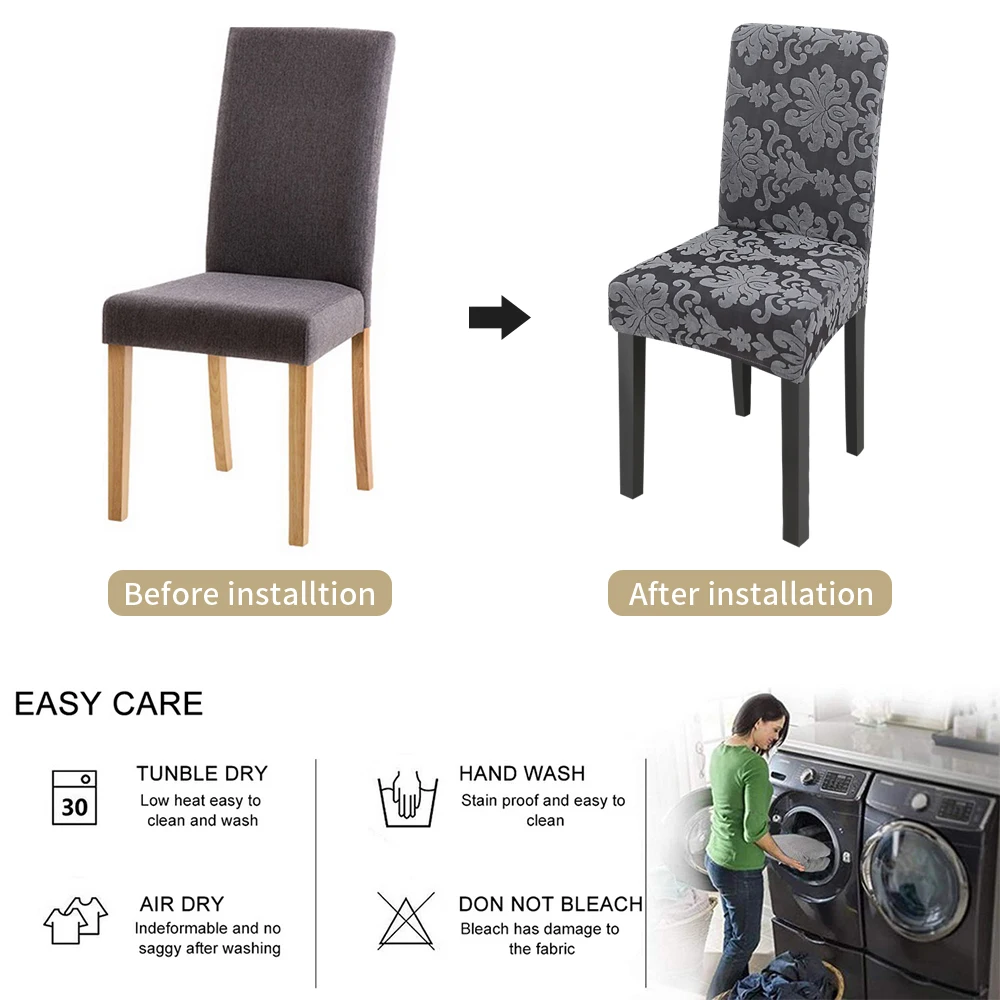 Новый жаккардовый спандекс Чехол для стула эластичный чехол обеденного сиденья