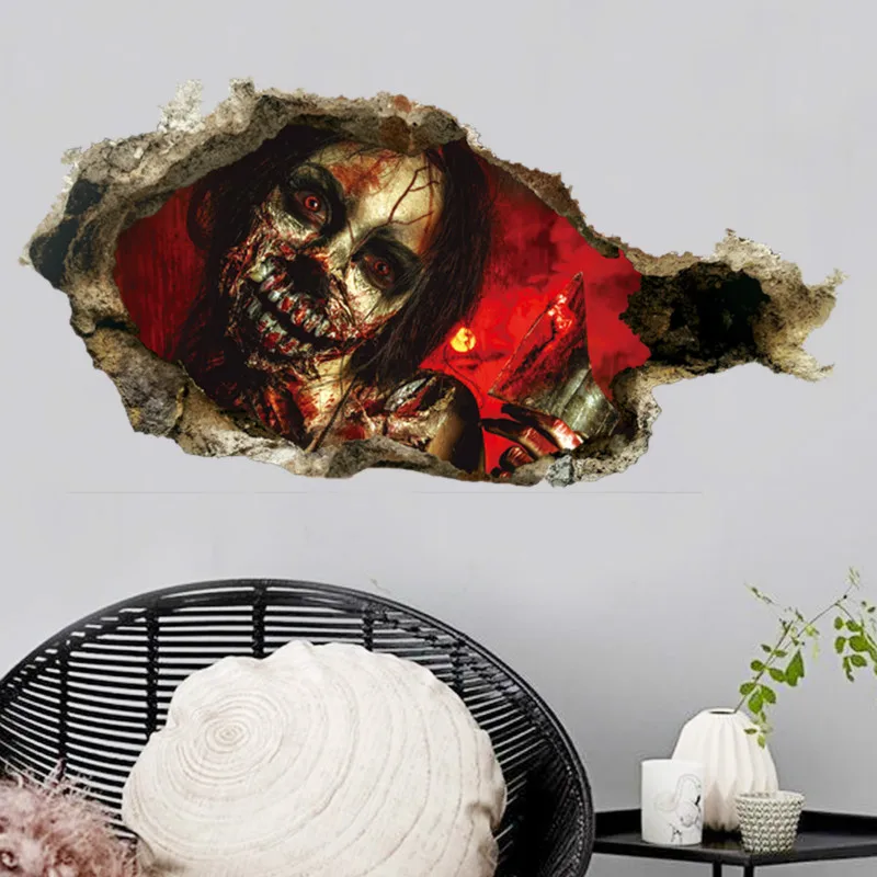 

Наклейки на тему Хэллоуина Зомби обои для развития творчества индивидуальный Декор страшные обои Хэллоуин наклейки