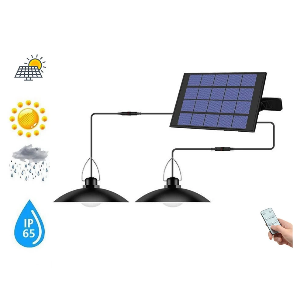 

Retro Lampshade Solar Pendant Light Outdoor Indoor Solar Lamp White Lighting Home Garden Yard For Camping 3/6M cable remote opti