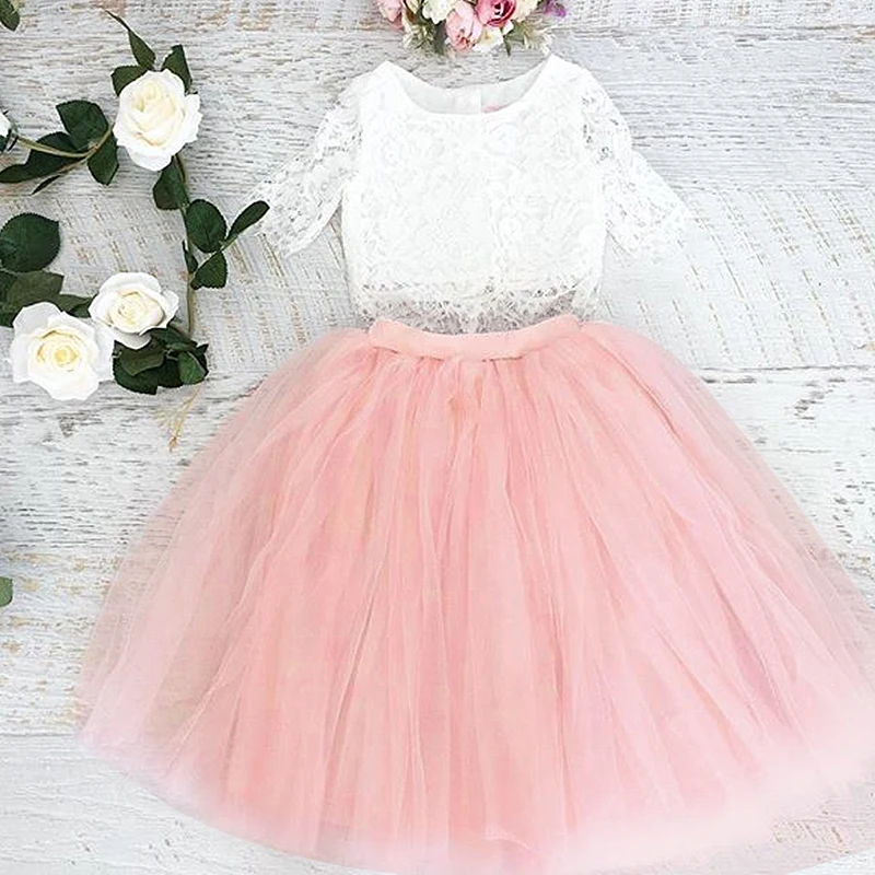 Детские комплекты платья для девочек юбка пачка одежда вечеринки кружевная