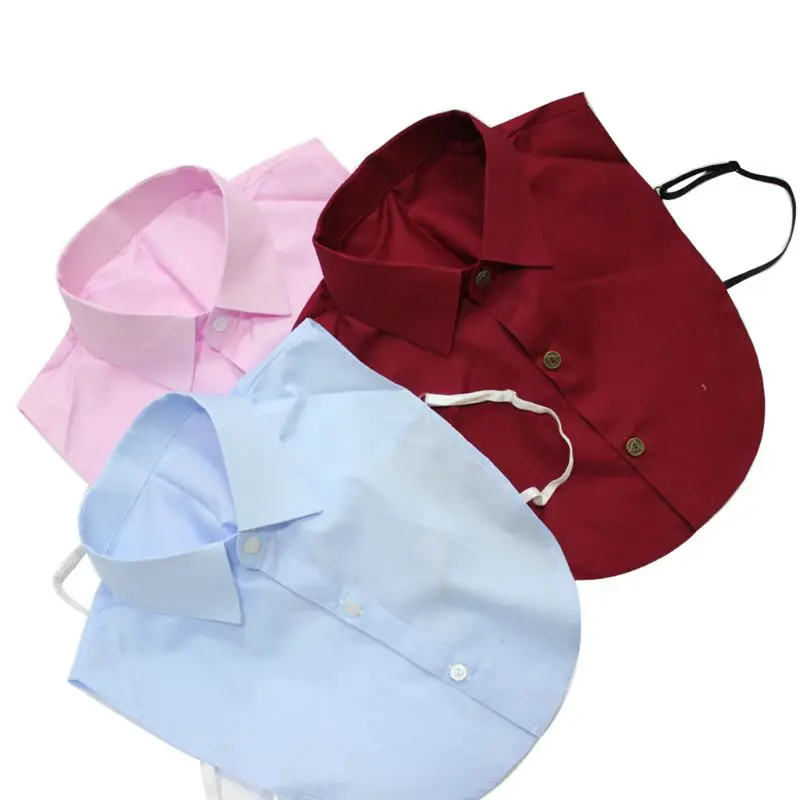 

Unisex Lapel Pointed Fake Collar Half-Shirt Detachable Necklace Choker Buttons