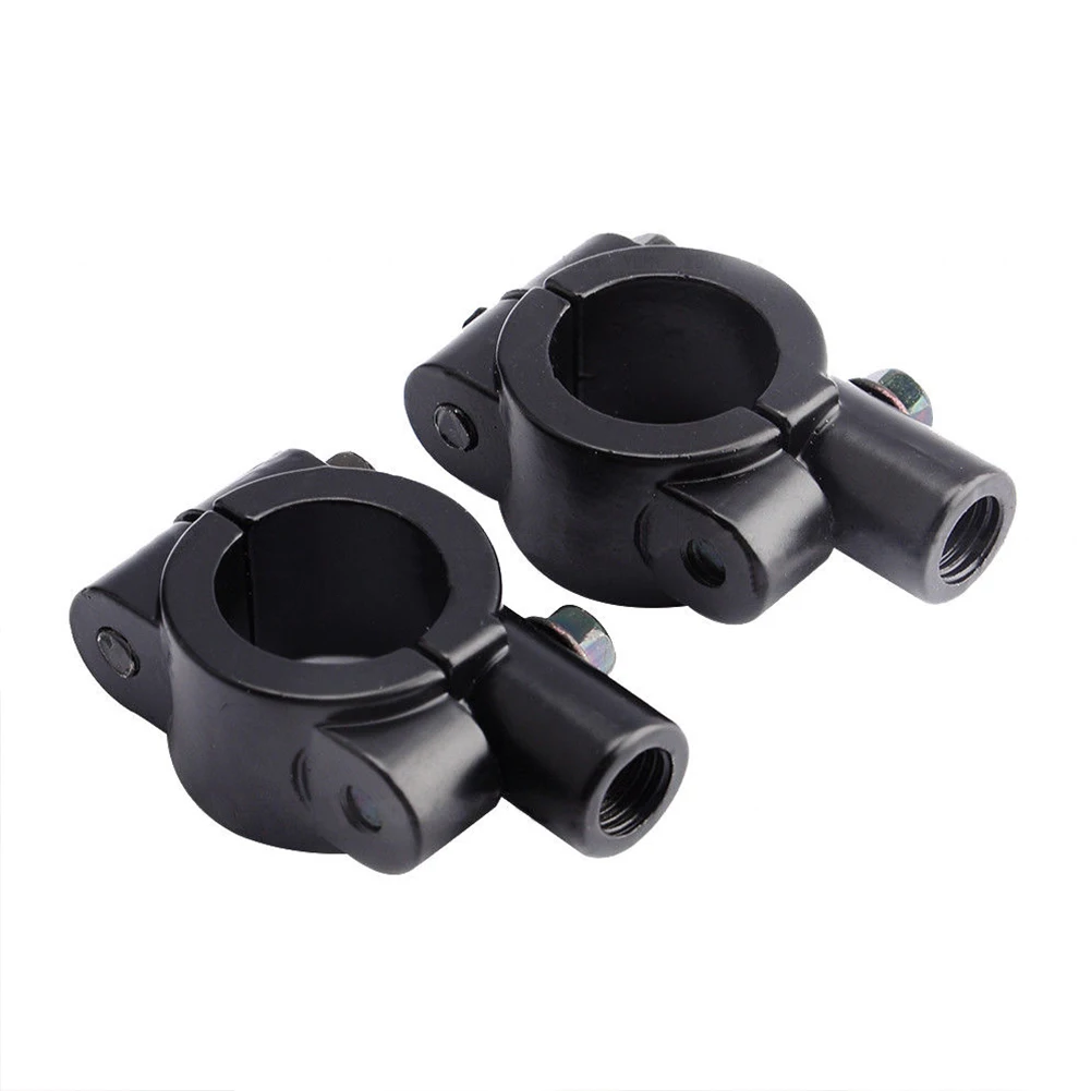 

2pcs 10mm Universal Clamp Aluminum Motorcycle Bicycle Mount Holders Black Fixed Mirror Mount
