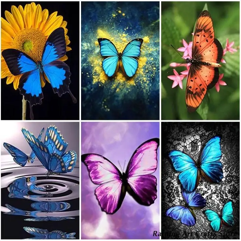 

5D Diy Diamond Painting Butterfly Embroidery Full Round Square Drill Rhinestone Cross Stitch Kits Mosaic Pictures Home Decor