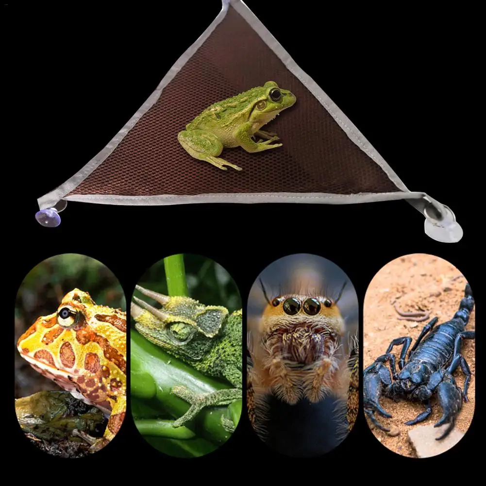 2PCS/Set Reptile Lizard Hammock Hamster Grass Mat Non-stick Hair Pet Bed Solid Triangle Shape Mesh Cushion Toy | Дом и сад