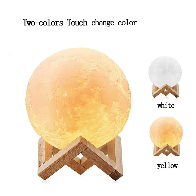 Настольная лампа ночник светильник с 3D принтом затемнением сенсорный USB для