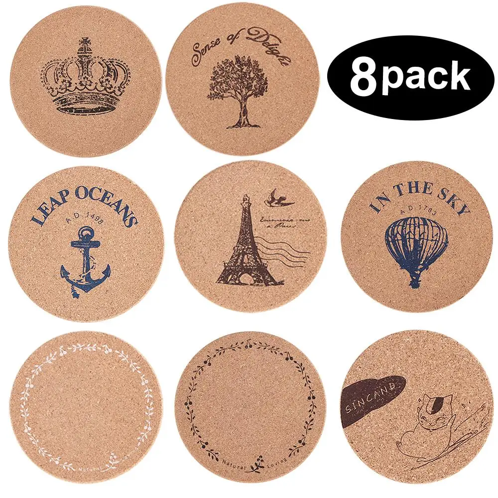 Подставки пробковые подставки 8 шт. в упаковке|Другие барные аксессуары| |