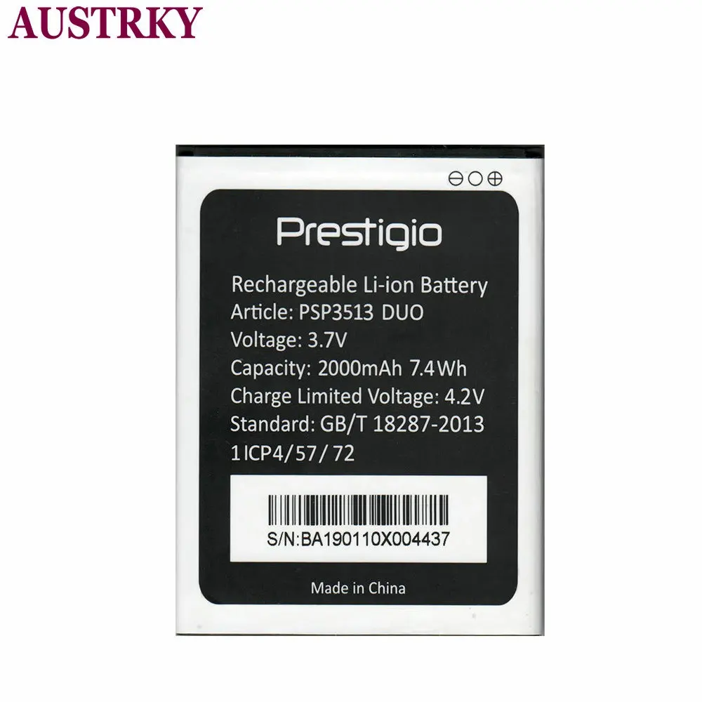 Новый PSP3513 DUO 2000 мА/ч Батарея Замена для мобильного телефона Prestigio WIZE V3 PSP3513DUO