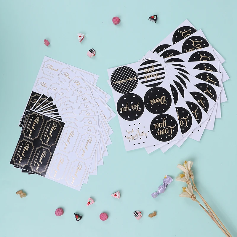 

60 шт/80 шт Горячее тиснение этикетки из крафт-бумаги стикер s подарочная упаковка уплотнения наклейка «спасибо» стикер