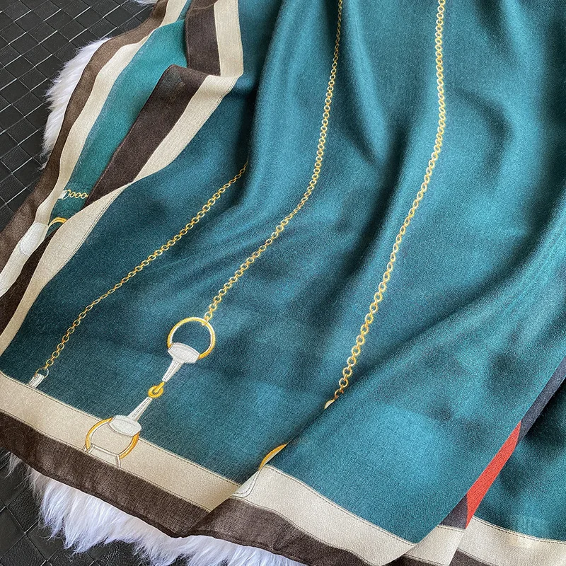 

2021 New Chain Printed Cotton Scarf Women Luxury Brand Scarves Spring Summer Female Shawls and Wrap Hijabs Pashminas Foulard