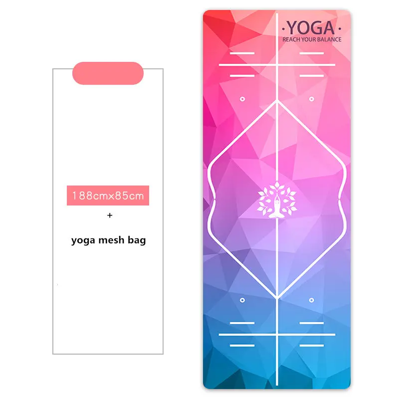 Коврик для йоги с принтом полотенце из микрофибры впитывающее пот силикагель