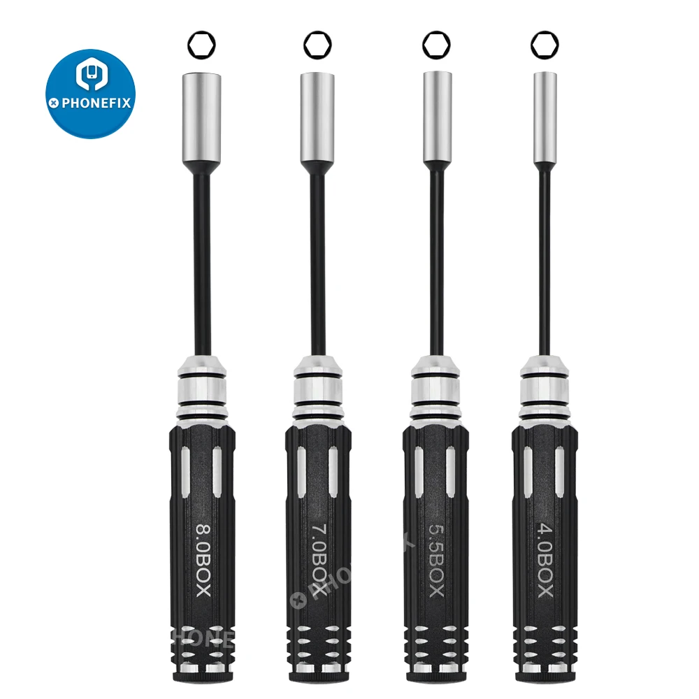 

Набор шестигранных отверток 4 шт./компл., многофункциональная Шестигранная головка 1/4/5/7/8 мм, отвертка с гнездом, инструменты для радиоуправляемых моделей, дронов, лодок